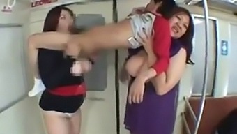 Big-Boobed Japanese Women Get Naughty On The Train