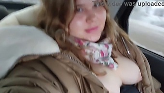 Chubby Beauty With Big Boobs Gets Naughty In The Car
