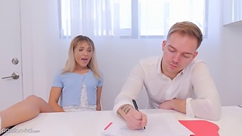 Blonde Teen Gets Her Pussy Pounded By Her Tutor In Study Hall